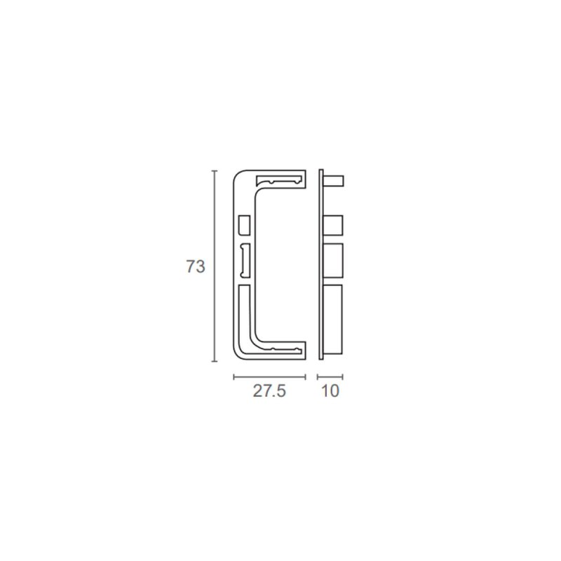 זוג כיסויים חיצוני לפרופיל C דגם EC2001 סקיצה