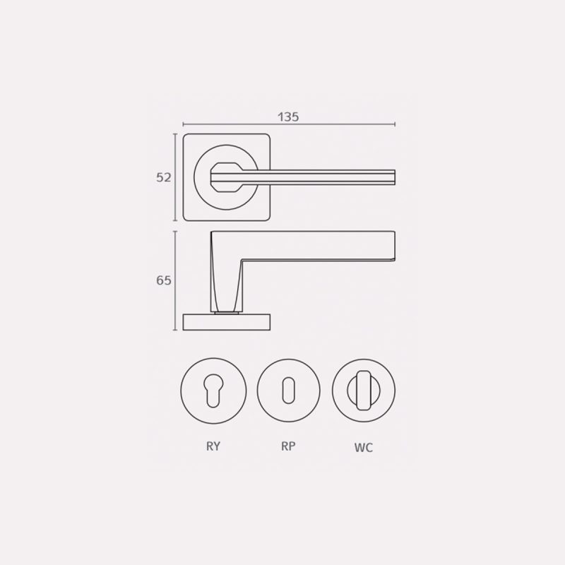 ידית לדלתות בניין דגם DMA142 סקיצה